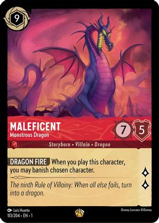 Maleficent - Monstrous Dragon (113/204) - The First Chapter - Premium Lorcana Single from Disney - Just $2.35! Shop now at Game Crave Tournament Store