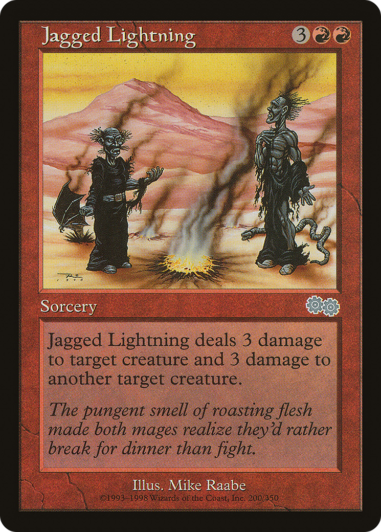 Jagged Lightning (USG-200) - Urza's Saga - Premium MTG Single from Wizards of the Coast - Just $0.08! Shop now at Game Crave Tournament Store