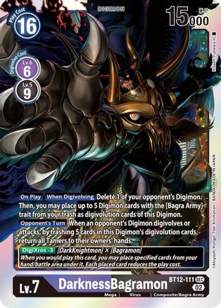 DarknessBagramon (BT12-111) - Across Time Foil - Premium Digimon Single from Bandai - Just $1.14! Shop now at Game Crave Tournament Store