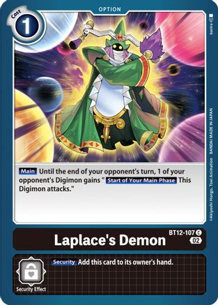 Laplace's Demon (BT12-107) - Across Time - Premium Digimon Single from Bandai - Just $0.08! Shop now at Game Crave Tournament Store