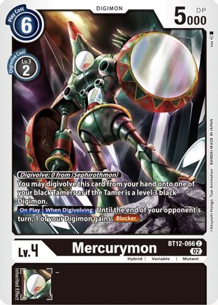 Mercurymon (BT12-066) - Across Time - Premium Digimon Single from Bandai - Just $0.25! Shop now at Game Crave Tournament Store