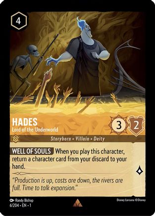 Hades - Lord of the Underworld (6/204) - The First Chapter Cold Foil - Premium Lorcana Single from Disney - Just $0.50! Shop now at Game Crave Tournament Store