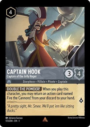 Captain Hook - Captain of the Jolly Roger (173/204) - The First Chapter Cold Foil - Premium Lorcana Single from Disney - Just $0.35! Shop now at Game Crave Tournament Store