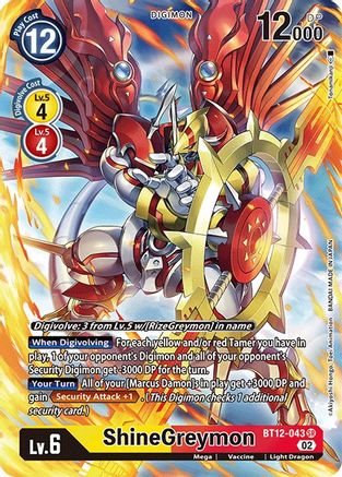digimon card game alternate art Game Crave Tournament Store - ShineGreymon (Alternate Art) (BT12-043)