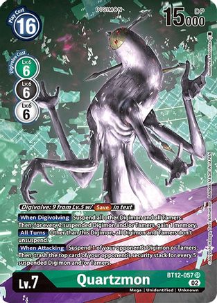 Quartzmon (Alternate Art) (BT12-057) - Across Time Foil - Premium Digimon Single from Bandai - Just $39.68! Shop now at Game Crave Tournament Store
