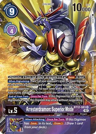 Arresterdramon: Superior Mode (Alternate Art) (BT12-083) - Across Time Foil - Premium Digimon Single from Bandai - Just $9.14! Shop now at Game Crave Tournament Store