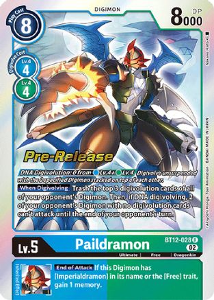 Paildramon (BT12-028) - Across Time Pre-Release Cards Foil - Premium Digimon Single from Bandai - Just $3.17! Shop now at Game Crave Tournament Store
