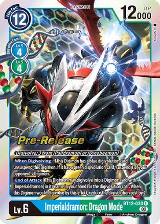 Imperialdramon: Dragon Mode (BT12-030) - Across Time Pre-Release Cards - Premium Digimon Single from Bandai - Just $0.86! Shop now at Game Crave Tournament Store