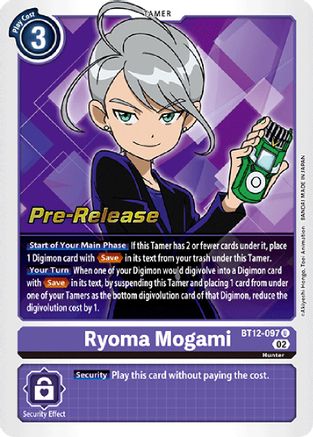 Ryoma Mogami (BT12-097) - Across Time Pre-Release Cards Foil - Premium Digimon Single from Bandai - Just $0.24! Shop now at Game Crave Tournament Store
