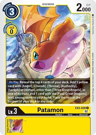 Patamon (EX3-028) - Revision Pack Cards - Premium Digimon Single from Bandai - Just $0.26! Shop now at Game Crave Tournament Store