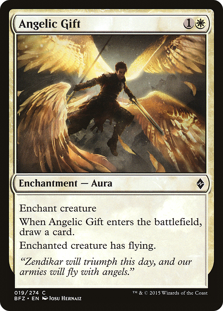 Angelic Gift (BFZ-019) - Battle for Zendikar - Premium MTG Single from Wizards of the Coast - Just $0.08! Shop now at Game Crave Tournament Store