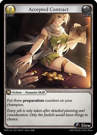 Accepted Contract (DAWN OF ASHES 1ST EDITION) Foil - Premium Grand Archive Single from Weebs of the Shore - Just $18.50! Shop now at Game Crave Tournament Store