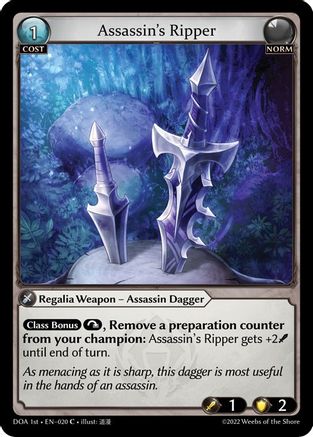 Assassin's Ripper (DAWN OF ASHES 1ST EDITION) Foil - Premium Grand Archive Single from Weebs of the Shore - Just $8.15! Shop now at Game Crave Tournament Store