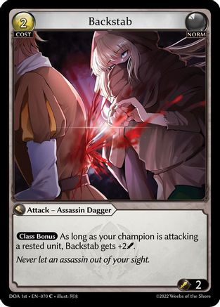 Backstab (DAWN OF ASHES 1ST EDITION) - Premium Grand Archive Single from Weebs of the Shore - Just $0.08! Shop now at Game Crave Tournament Store