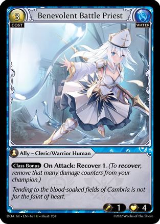 Benevolent Battle Priest (DAWN OF ASHES 1ST EDITION) Foil - Premium Grand Archive Single from Weebs of the Shore - Just $14.74! Shop now at Game Crave Tournament Store