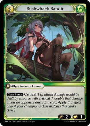Bushwhack Bandit (DAWN OF ASHES 1ST EDITION) Foil - Premium Grand Archive Single from Weebs of the Shore - Just $0.09! Shop now at Game Crave Tournament Store