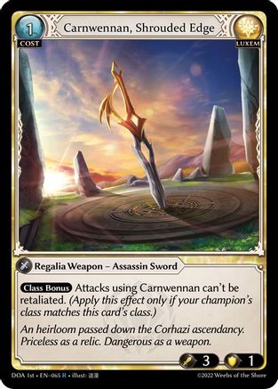 Carnwennan, Shrouded Edge (DAWN OF ASHES 1ST EDITION) - Premium Grand Archive Single from Weebs of the Shore - Just $0.08! Shop now at Game Crave Tournament Store