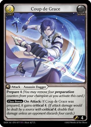 Coup de Grace (DAWN OF ASHES 1ST EDITION) - Premium Grand Archive Single from Weebs of the Shore - Just $1.48! Shop now at Game Crave Tournament Store