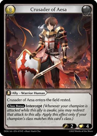Crusader of Aesa (DAWN OF ASHES 1ST EDITION) Foil - Premium Grand Archive Single from Weebs of the Shore - Just $11.97! Shop now at Game Crave Tournament Store