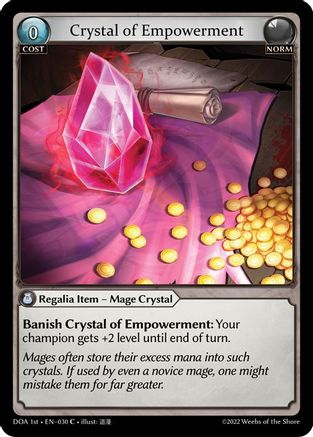 Crystal of Empowerment (DAWN OF ASHES 1ST EDITION) - Premium Grand Archive Single from Weebs of the Shore - Just $0.08! Shop now at Game Crave Tournament Store