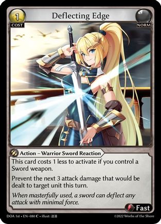 Deflecting Edge (DAWN OF ASHES 1ST EDITION) Foil - Premium Grand Archive Single from Weebs of the Shore - Just $0.08! Shop now at Game Crave Tournament Store