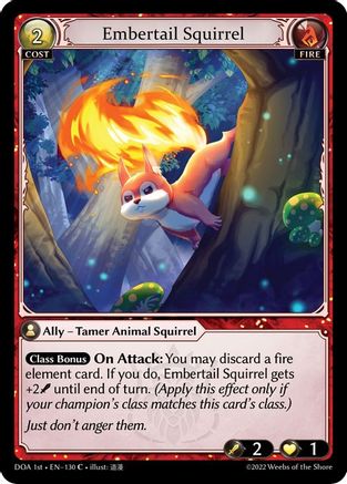 Embertail Squirrel (DAWN OF ASHES 1ST EDITION) Foil - Premium Grand Archive Single from Weebs of the Shore - Just $14.06! Shop now at Game Crave Tournament Store