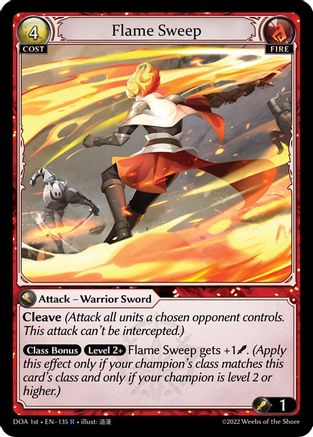 Flame Sweep (DAWN OF ASHES 1ST EDITION) Foil - Premium Grand Archive Single from Weebs of the Shore - Just $3.25! Shop now at Game Crave Tournament Store