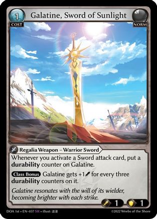 Galatine, Sword of Sunlight (DAWN OF ASHES 1ST EDITION) Foil - Premium Grand Archive Single from Weebs of the Shore - Just $31.09! Shop now at Game Crave Tournament Store