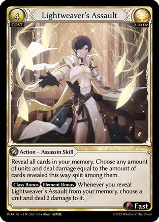 Lightweaver's Assault (DAWN OF ASHES 1ST EDITION) Foil - Premium Grand Archive Single from Weebs of the Shore - Just $4.02! Shop now at Game Crave Tournament Store