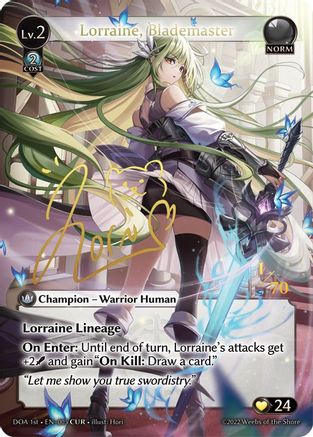 Lorraine, Blademaster (CUR) (DAWN OF ASHES 1ST EDITION) - Premium Grand Archive Single from Weebs of the Shore - Just $1282.50! Shop now at Game Crave Tournament Store