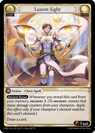 Luxem Sight (DAWN OF ASHES 1ST EDITION) Foil - Premium Grand Archive Single from Weebs of the Shore - Just $0.21! Shop now at Game Crave Tournament Store