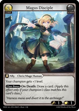 Magus Disciple (DAWN OF ASHES 1ST EDITION) Foil - Premium Grand Archive Single from Weebs of the Shore - Just $11.40! Shop now at Game Crave Tournament Store