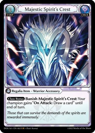 Majestic Spirit's Crest (DAWN OF ASHES 1ST EDITION) - Premium Grand Archive Single from Weebs of the Shore - Just $0.86! Shop now at Game Crave Tournament Store