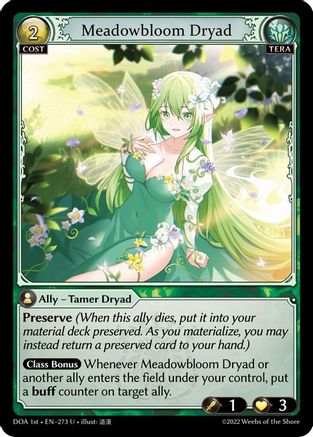 Meadowbloom Dryad (DAWN OF ASHES 1ST EDITION) - Premium Grand Archive Single from Weebs of the Shore - Just $0.54! Shop now at Game Crave Tournament Store
