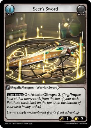 Seer's Sword (DAWN OF ASHES 1ST EDITION) Foil - Premium Grand Archive Single from Weebs of the Shore - Just $11.18! Shop now at Game Crave Tournament Store