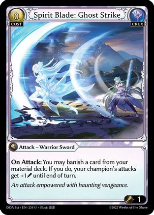 Spirit Blade: Ghost Strike (DAWN OF ASHES 1ST EDITION) Foil - Premium Grand Archive Single from Weebs of the Shore - Just $9.98! Shop now at Game Crave Tournament Store
