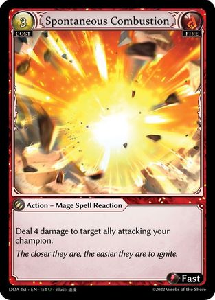 Spontaneous Combustion (DAWN OF ASHES 1ST EDITION) Foil - Premium Grand Archive Single from Weebs of the Shore - Just $10.85! Shop now at Game Crave Tournament Store