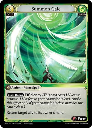 Summon Gale (DAWN OF ASHES 1ST EDITION) Foil - Premium Grand Archive Single from Weebs of the Shore - Just $11.40! Shop now at Game Crave Tournament Store