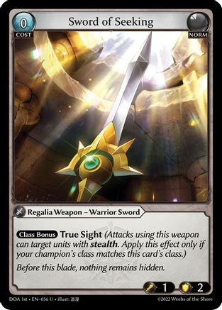 Sword of Seeking (DAWN OF ASHES 1ST EDITION) Foil - Premium Grand Archive Single from Weebs of the Shore - Just $0.08! Shop now at Game Crave Tournament Store