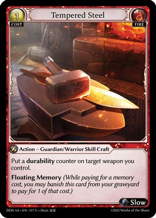 Tempered Steel (DAWN OF ASHES 1ST EDITION) Foil - Premium Grand Archive Single from Weebs of the Shore - Just $20.76! Shop now at Game Crave Tournament Store