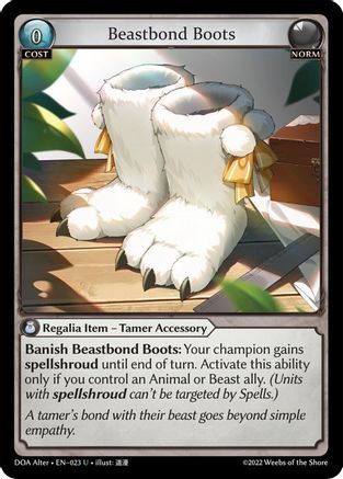 Beastbond Boots (DAWN OF ASHES ALTER EDITION) - Premium Grand Archive Single from Dawn of Ashes Alter Edition - Just $0.25! Shop now at Game Crave Tournament Store