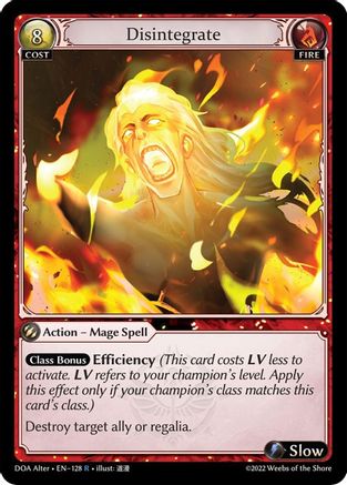 Disintegrate (DAWN OF ASHES ALTER EDITION) - Premium Grand Archive Single from Dawn of Ashes Alter Edition - Just $0.42! Shop now at Game Crave Tournament Store