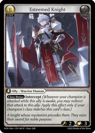 Esteemed Knight (DAWN OF ASHES ALTER EDITION) - Premium Grand Archive Single from Dawn of Ashes Alter Edition - Just $0.25! Shop now at Game Crave Tournament Store