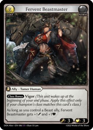 Fervent Beastmaster (DAWN OF ASHES ALTER EDITION) - Premium Grand Archive Single from Dawn of Ashes Alter Edition - Just $0.88! Shop now at Game Crave Tournament Store