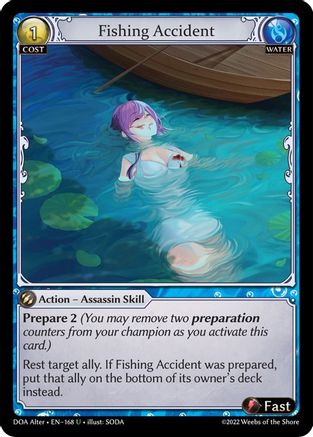 Fishing Accident (DAWN OF ASHES ALTER EDITION) - Premium Grand Archive Single from Dawn of Ashes Alter Edition - Just $0.25! Shop now at Game Crave Tournament Store