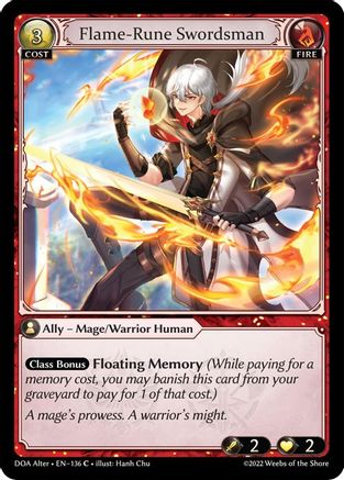 Flame-Rune Swordsman (DAWN OF ASHES ALTER EDITION) - Premium Grand Archive Single from Dawn of Ashes Alter Edition - Just $0.25! Shop now at Game Crave Tournament Store