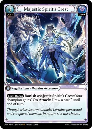 Majestic Spirit's Crest (DAWN OF ASHES ALTER EDITION) - Premium Grand Archive Single from Dawn of Ashes Alter Edition - Just $0.46! Shop now at Game Crave Tournament Store