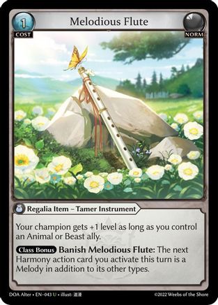 Melodious Flute (DAWN OF ASHES ALTER EDITION) - Premium Grand Archive Single from Dawn of Ashes Alter Edition - Just $0.25! Shop now at Game Crave Tournament Store
