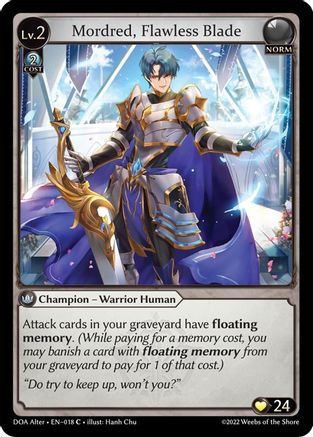 Mordred, Flawless Blade (DAWN OF ASHES ALTER EDITION) - Premium Grand Archive Single from Dawn of Ashes Alter Edition - Just $0.25! Shop now at Game Crave Tournament Store