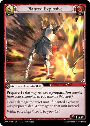 Planted Explosive (DAWN OF ASHES ALTER EDITION) - Premium Grand Archive Single from Dawn of Ashes Alter Edition - Just $0.25! Shop now at Game Crave Tournament Store